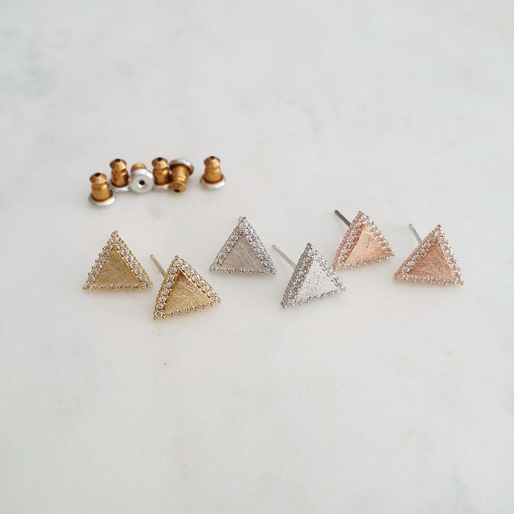 Pave Delta Earrings