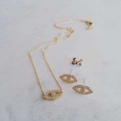 Pave Evil Eye Earrings