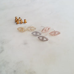 Pave Evil Eye Earrings