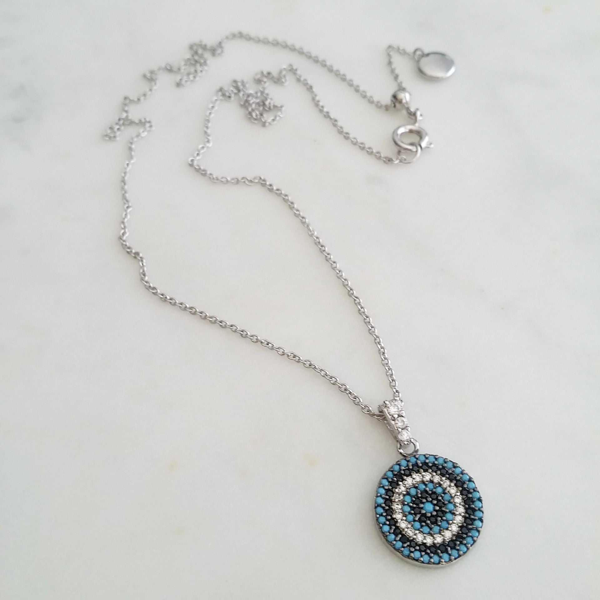 Evil Eye Disc Necklace
