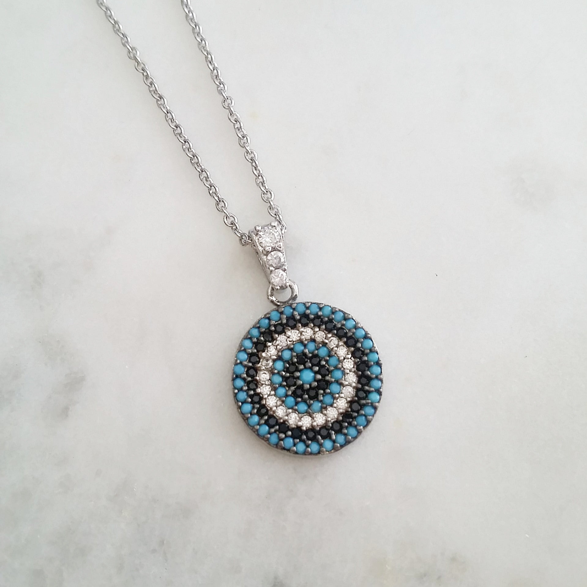 Evil Eye Disc Necklace