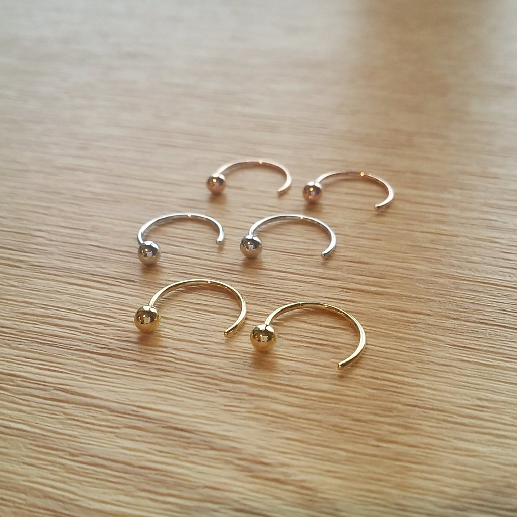 Open Hoop Earrings - Ball