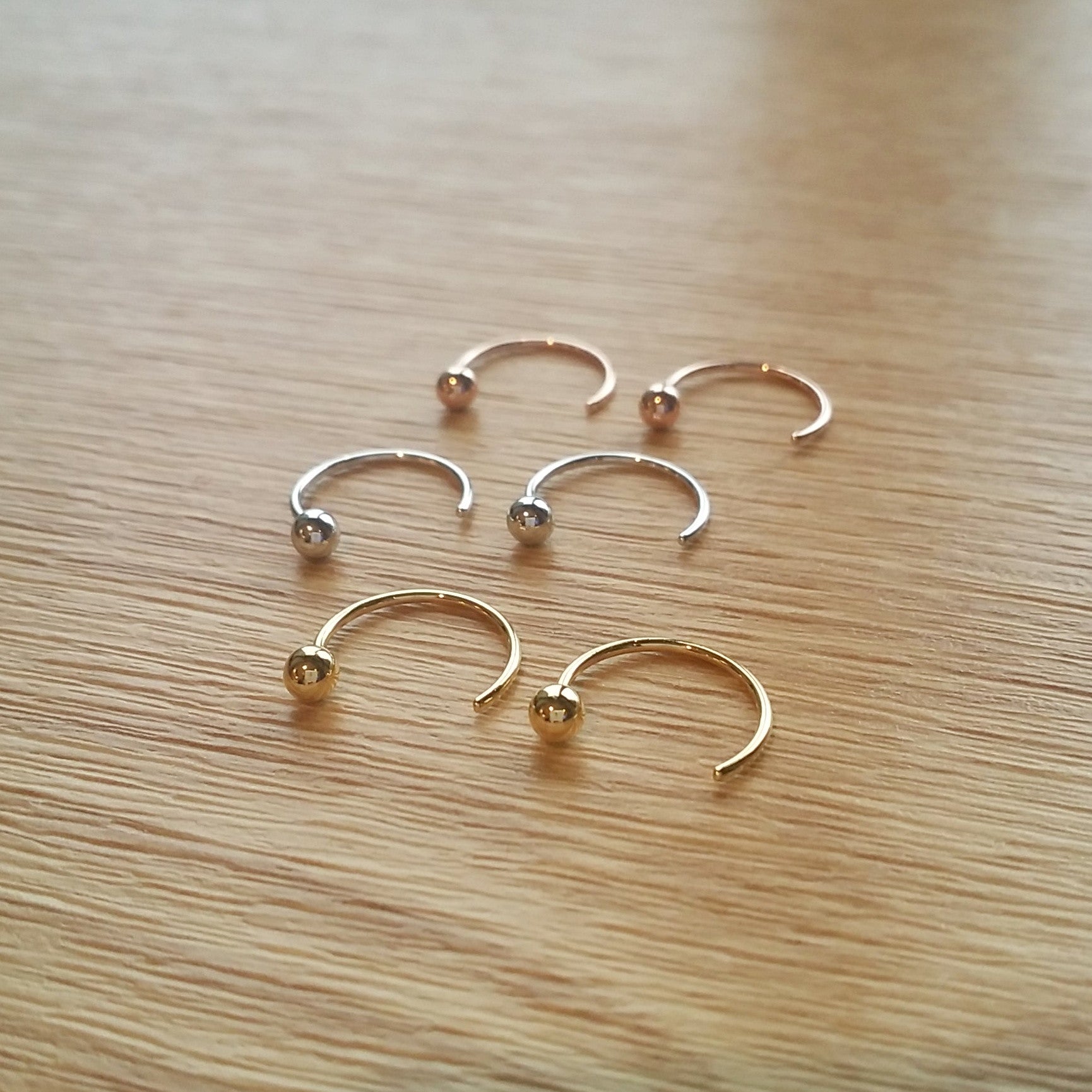 Open Hoop Earrings - Ball