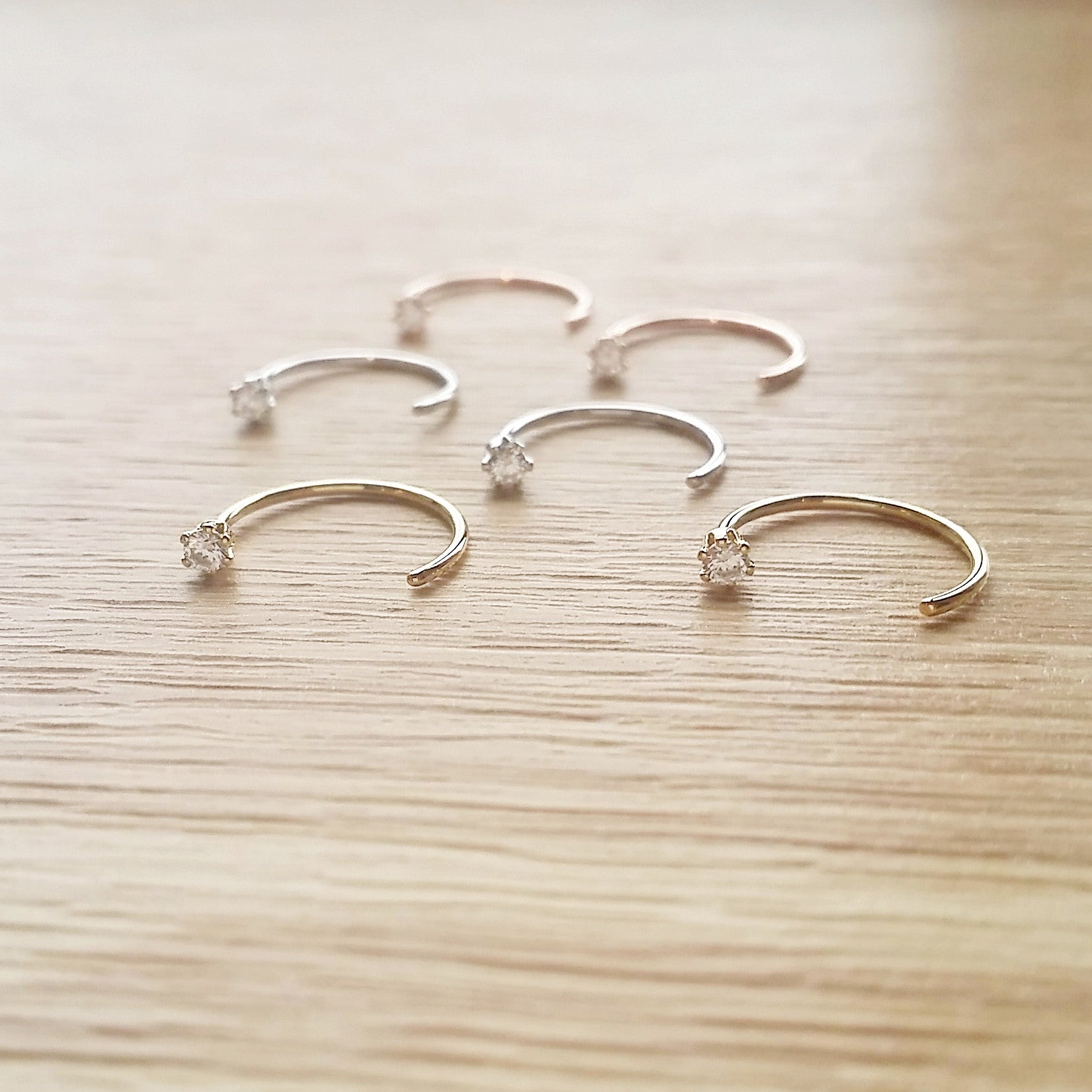 Open Hoop Earrings - cubic zirconia (cz) stone