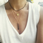 Layered Necklace: Coin Tassel