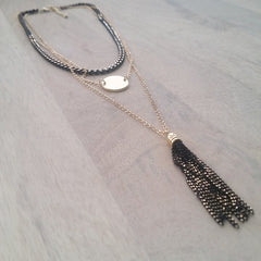 Layered Necklace: Coin Tassel