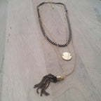 Layered Necklace: Coin Tassel