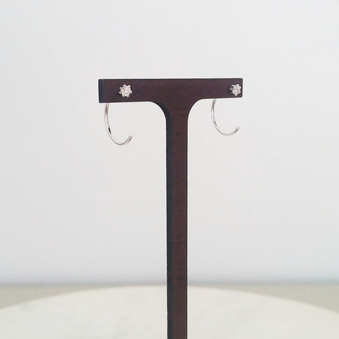 Open Hoop Earrings - cubic zirconia (cz) stone