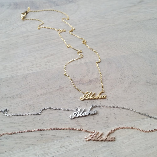Aloha (script) Necklace