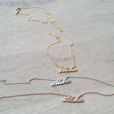 Aloha (script) Necklace