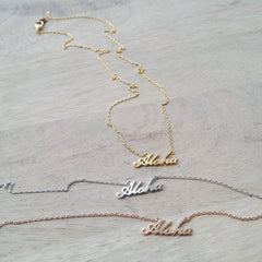 Aloha (script) Necklace