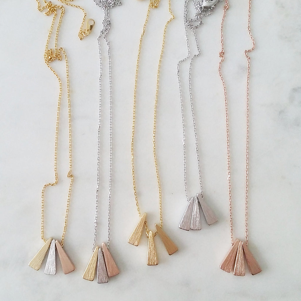Triple Cone Cluster Necklace