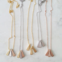 Triple Cone Cluster Necklace