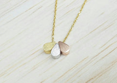 Triple Almond Cluster Necklace