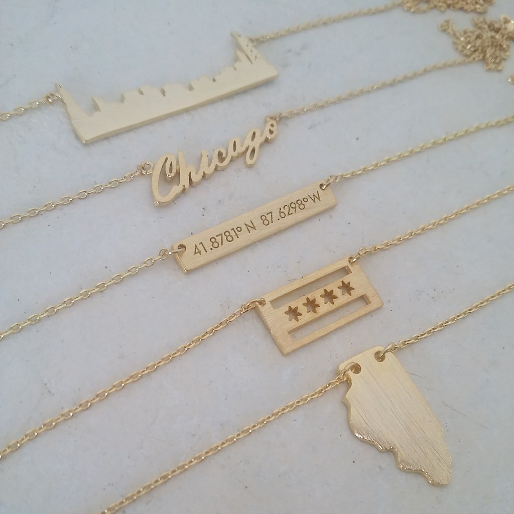 Chicago Flag Necklace