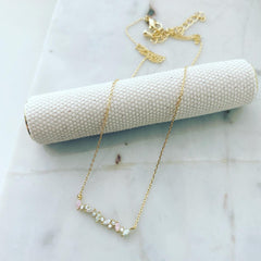 Marquise Cluster Bar Necklace