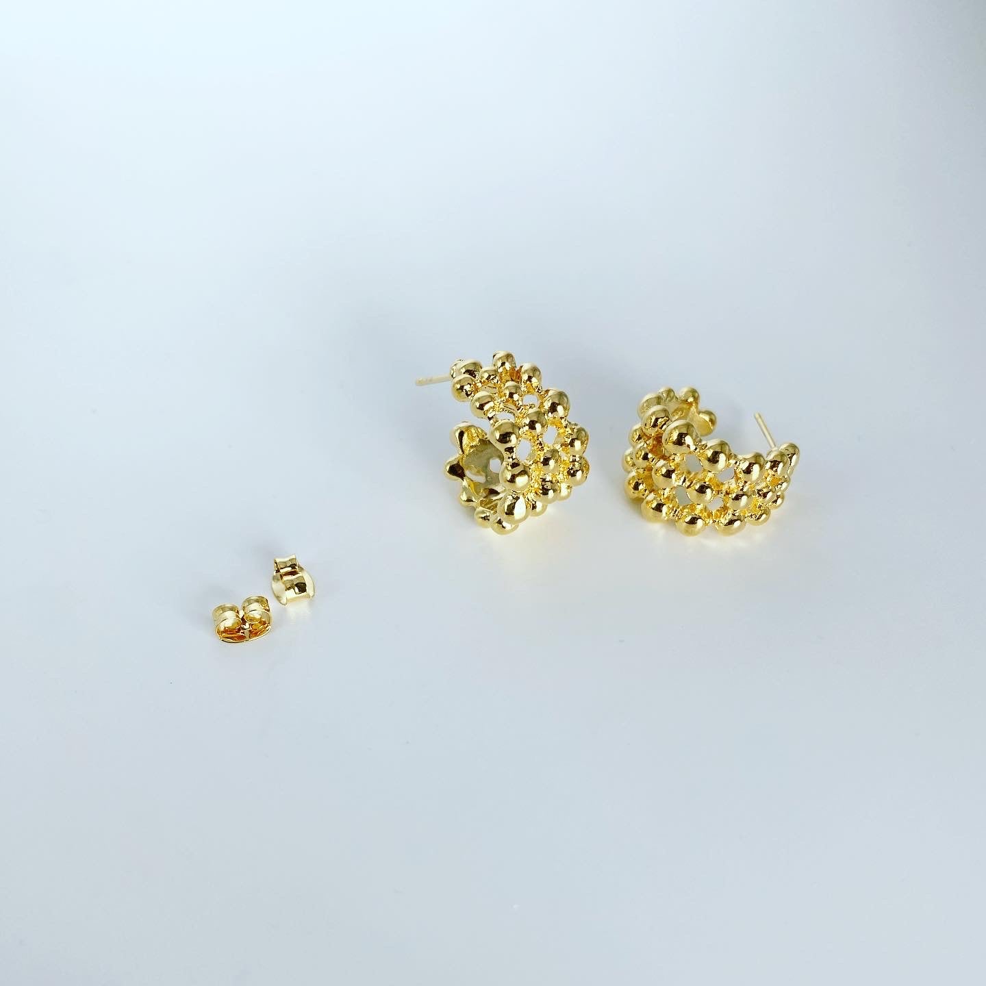 Wide Dotty Hoop Earrings