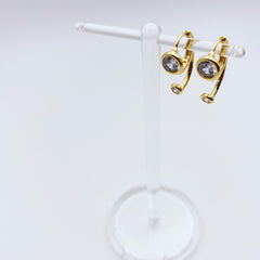 Huggie Hoop Earrings: Cubic Stack