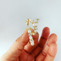 Pearl Cubic Alternating Hoop Earrings