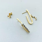 Curved Bar Bling Trim Earrings