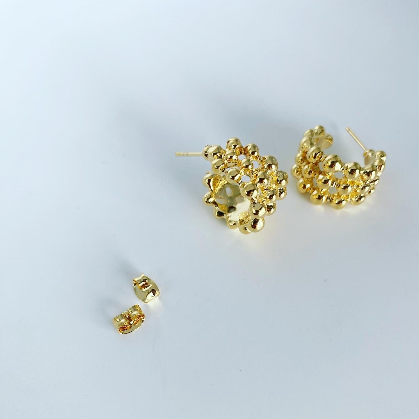 Wide Dotty Hoop Earrings