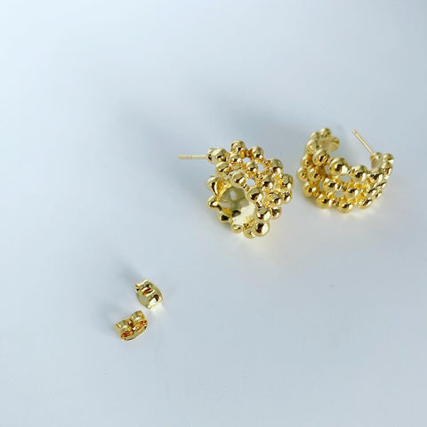 Wide Dotty Hoop Earrings