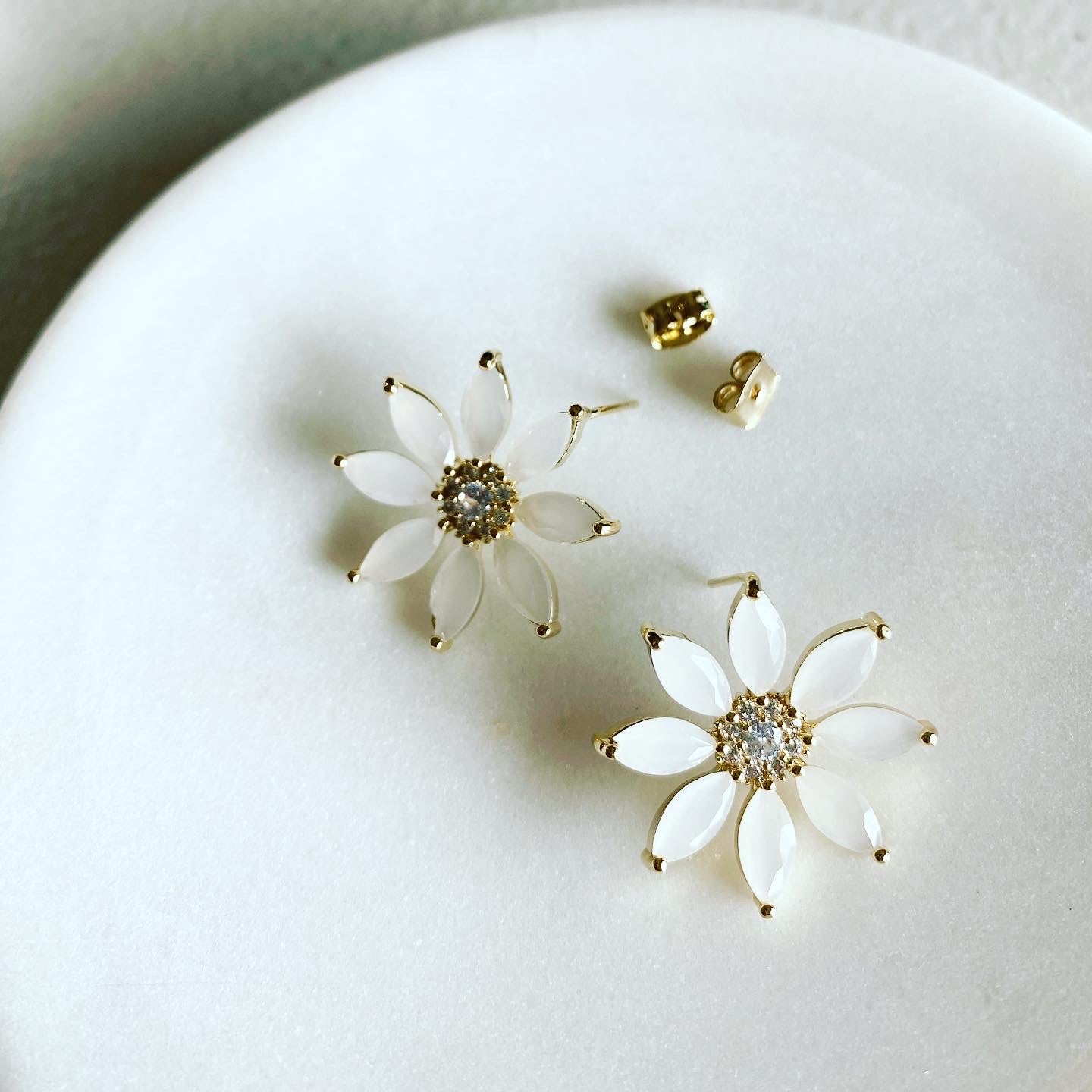 Octo Petal Flower Earrings