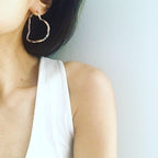 Heart Hammered Hoop Earrings