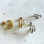 Pavé Baguette Grip Earrings