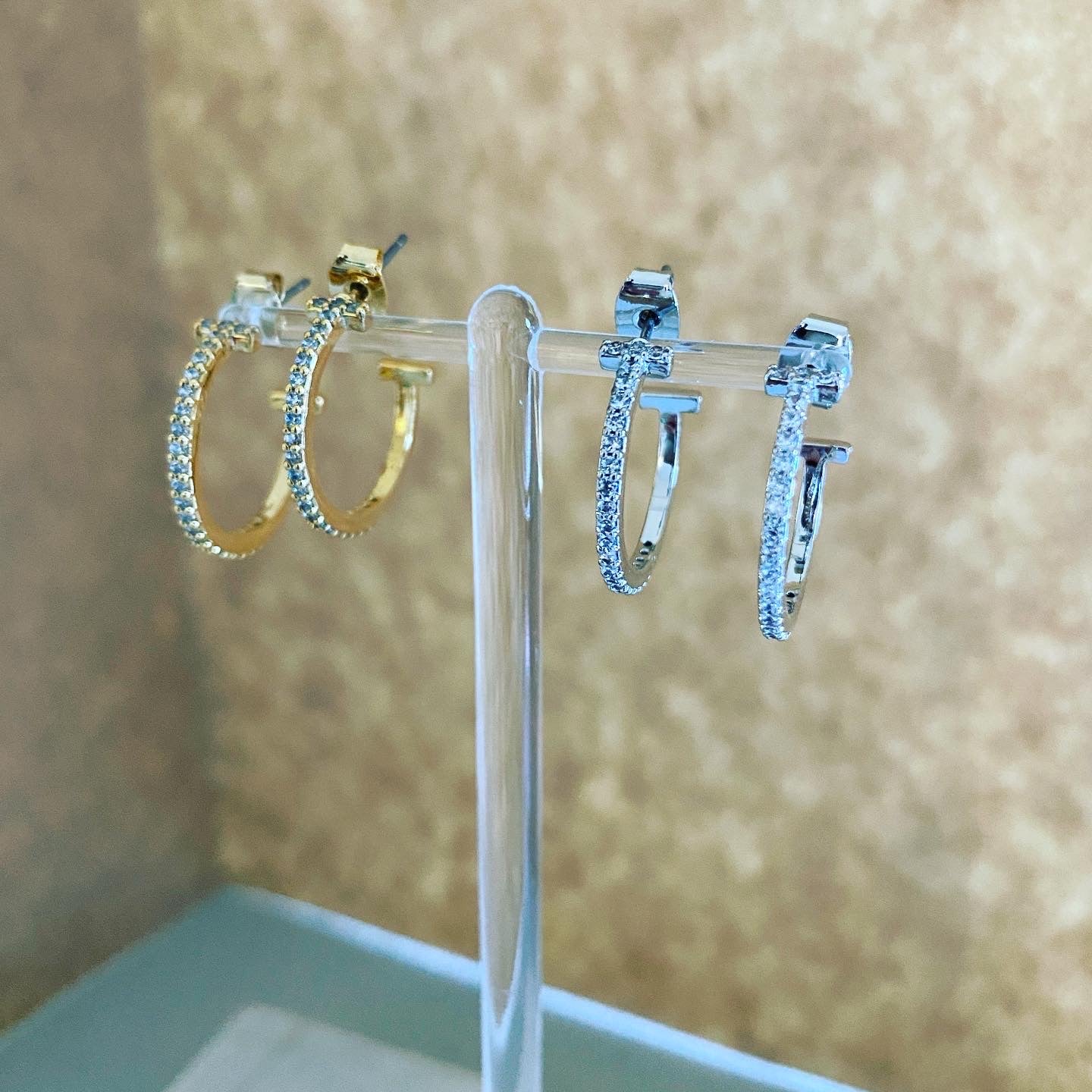T-Bar Hoop Earrings