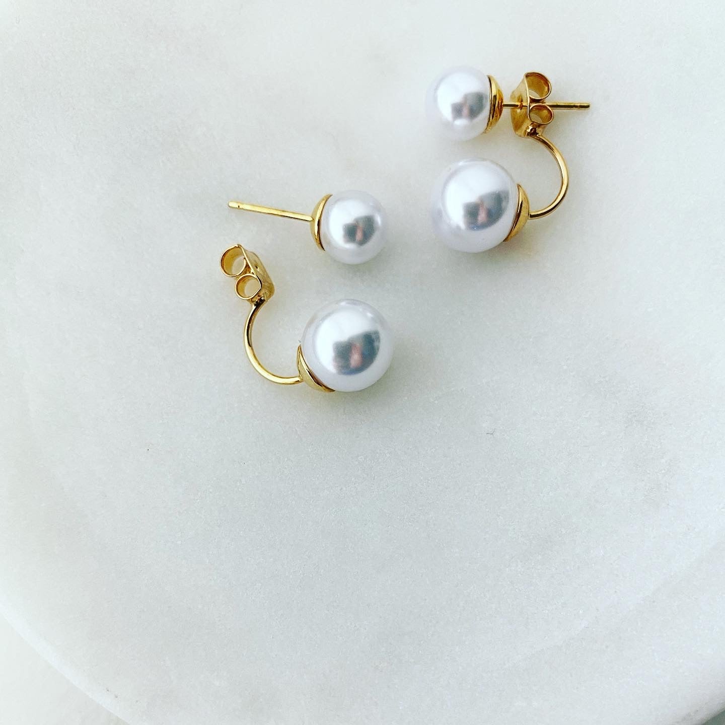Front-Back: Pearl Dual Earrings