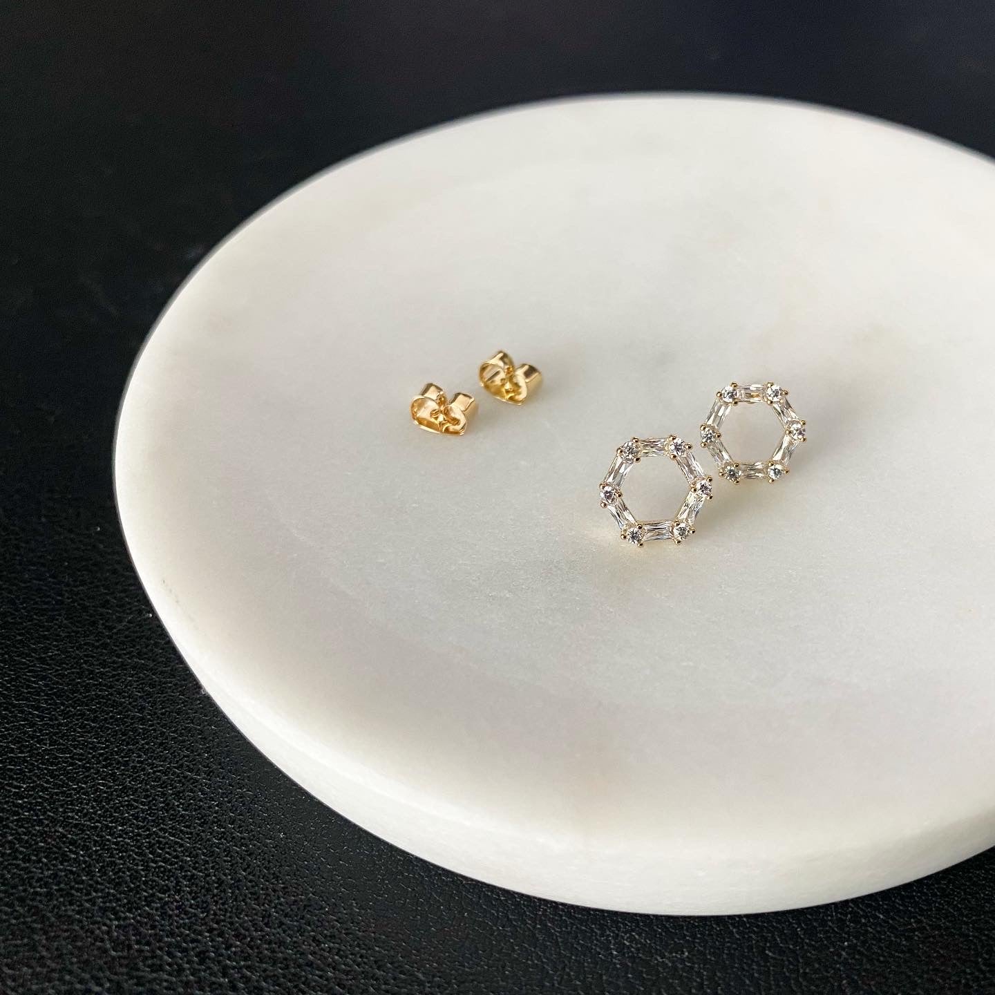 Hexagon Cubic Earrings