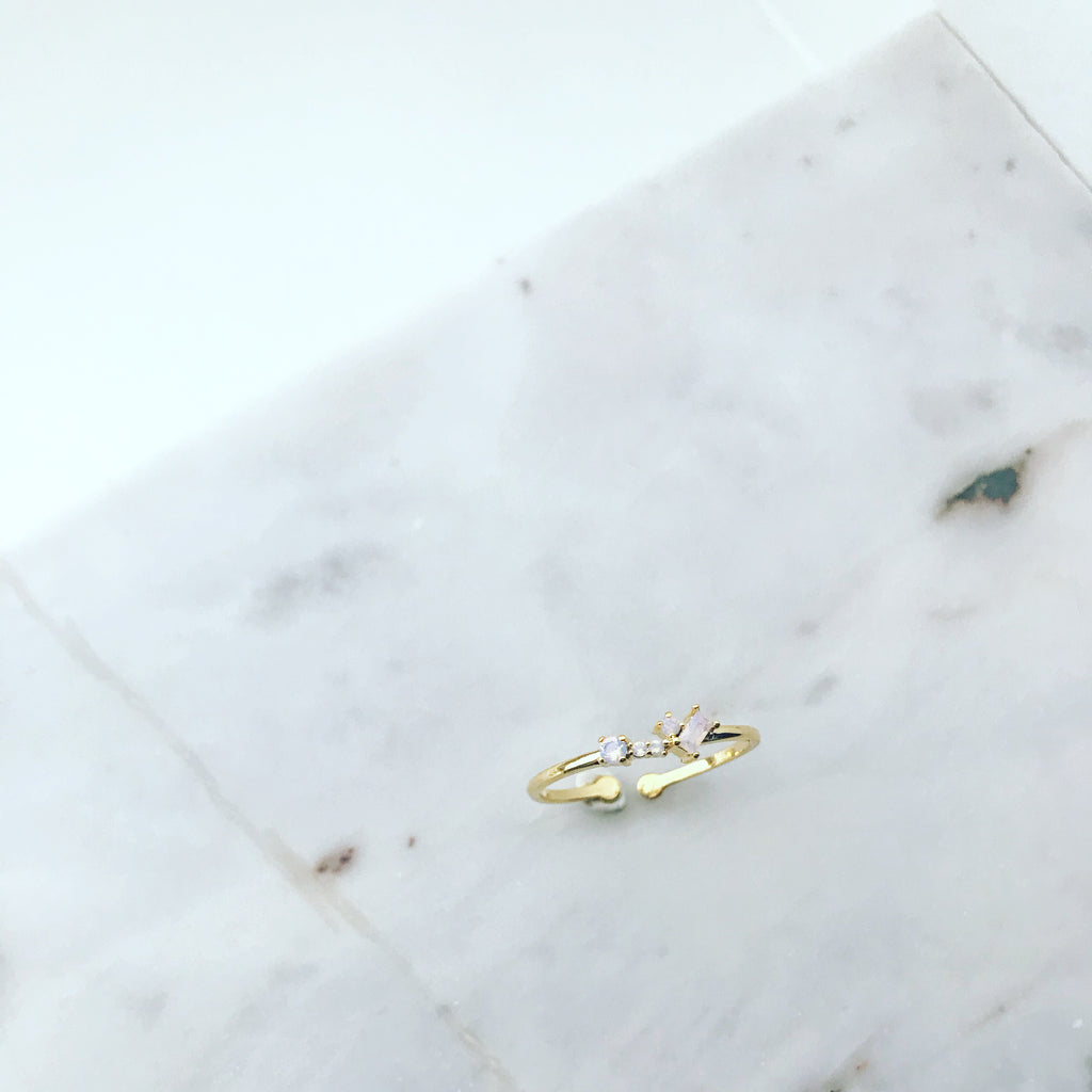 Clump CZ Ring