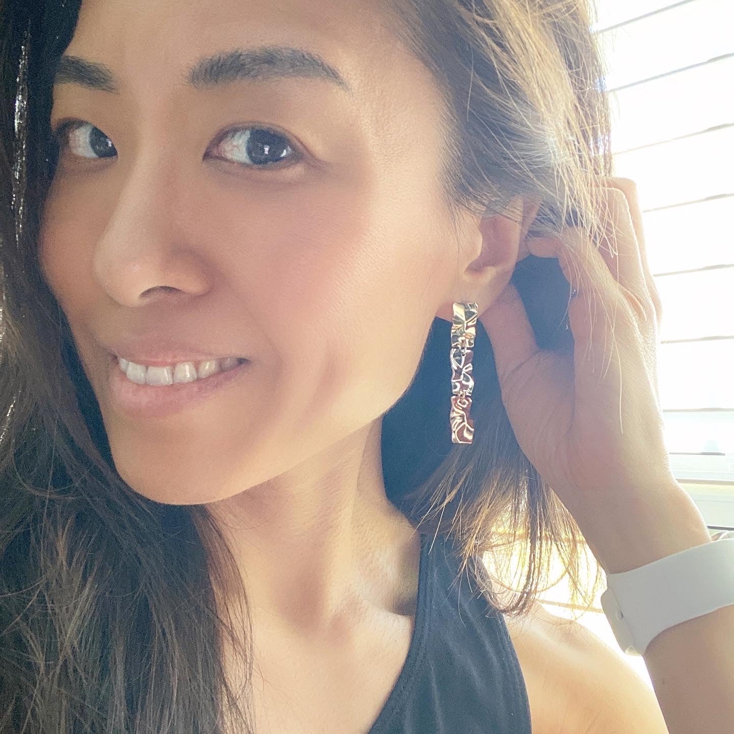 Tri-Panel Crinkle Earrings