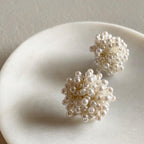 Pearl Button Earrings
