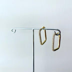 Pave Rectangular Hoop Earrings