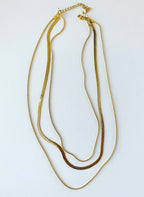 Layered Necklace: Herringbone Snake Combo