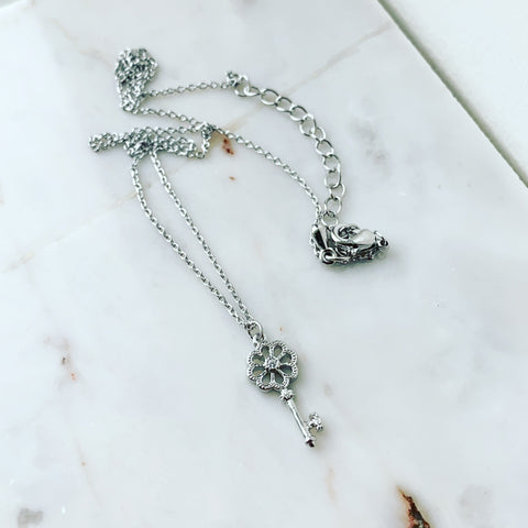 Key Flower Necklace