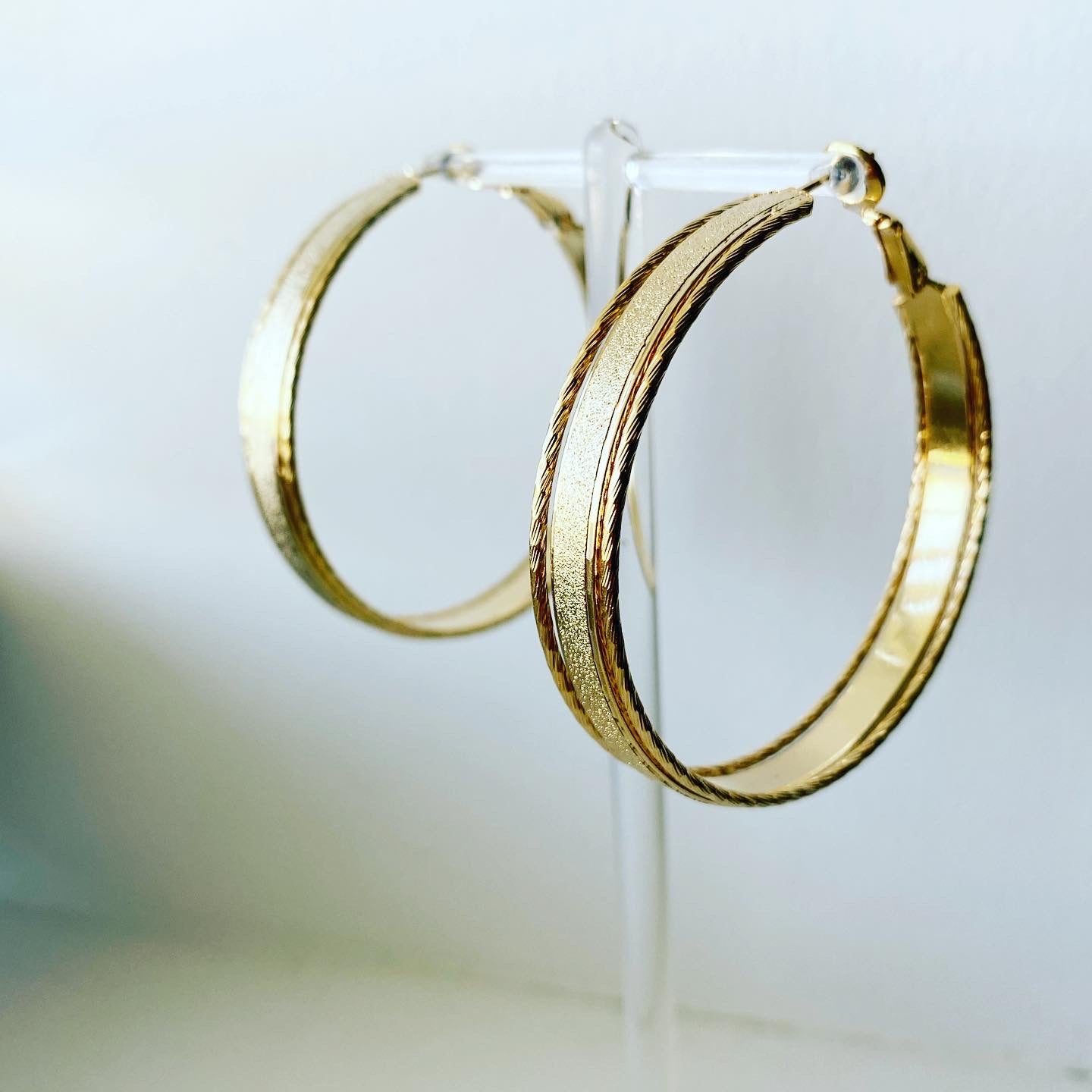 Wide Shimmer Hoop Earrings