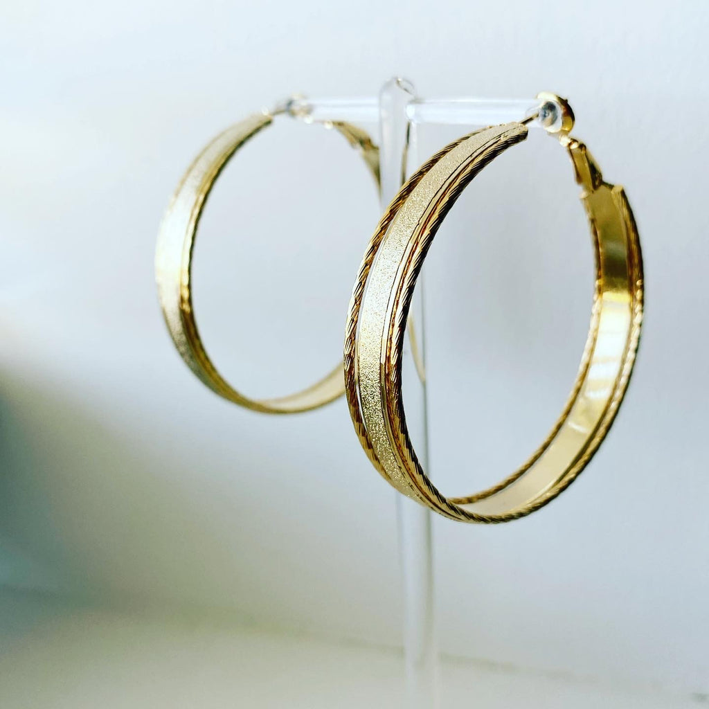Wide Shimmer Hoop Earrings