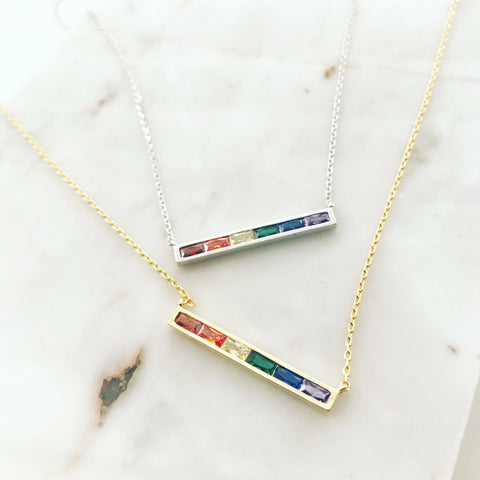 Rainbow Bar Necklace
