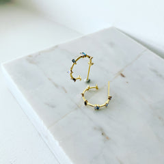 Baguette Confetti Hoop Earrings
