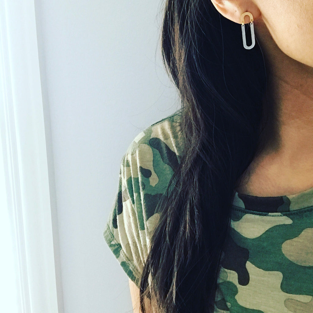 Oval Arch (two-tone) Earrings
