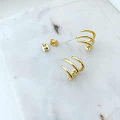 Triple Grip (Plain) Earrings