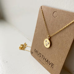 Triplet Pearls Sparkle Medallion Necklace