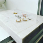 Round Bejeweled Hoop Earrings