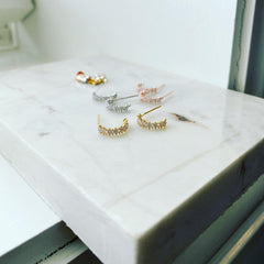 Round Bejeweled Hoop Earrings