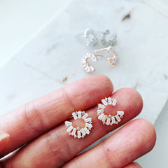 C-Shape Baguette Earrings