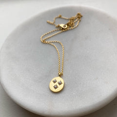 Triplet Pearls Sparkle Medallion Necklace