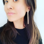 Herringbone & Bling Fringe Earrings